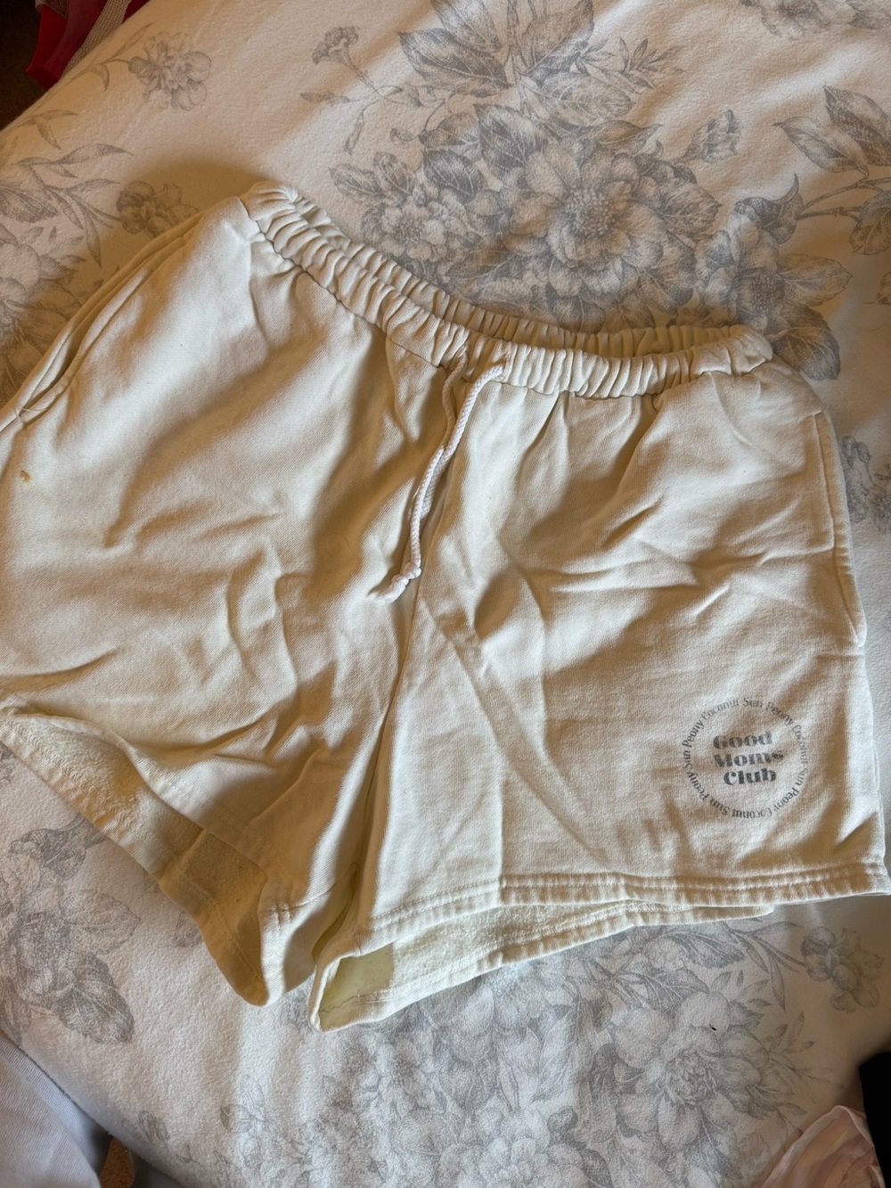 Sun Peony Coconut Lounge Shorts with Drawstring